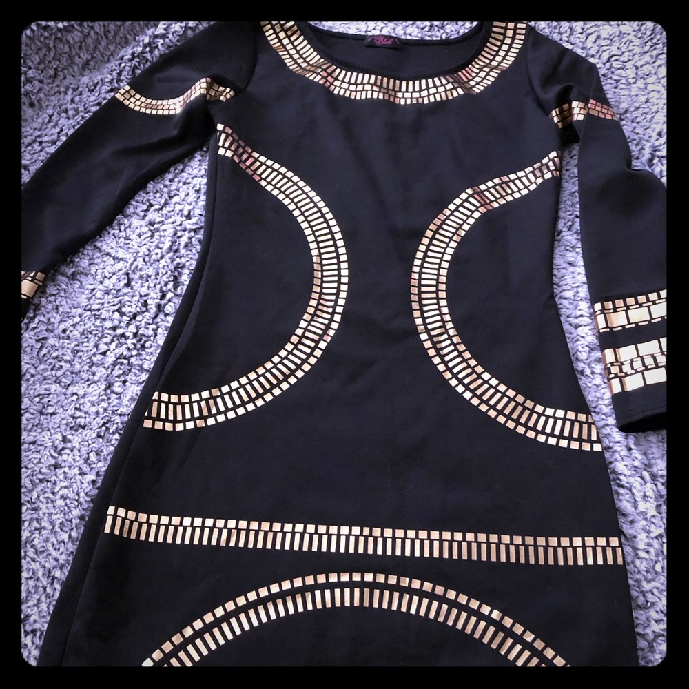 Gold and black dress